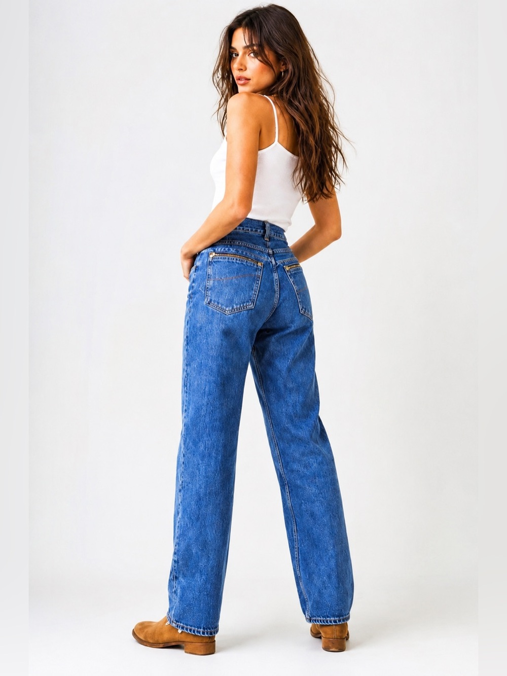 Vintage Rifle Jeans Made in Italy High Rise Straight Leg Blue Denim Size 4